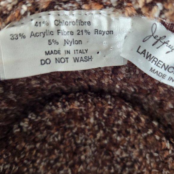 Vintage Jeffrey Lawrence for Lawrence Bentley Wool Knit Packable Fedora, Size M - Picture 8 of 8